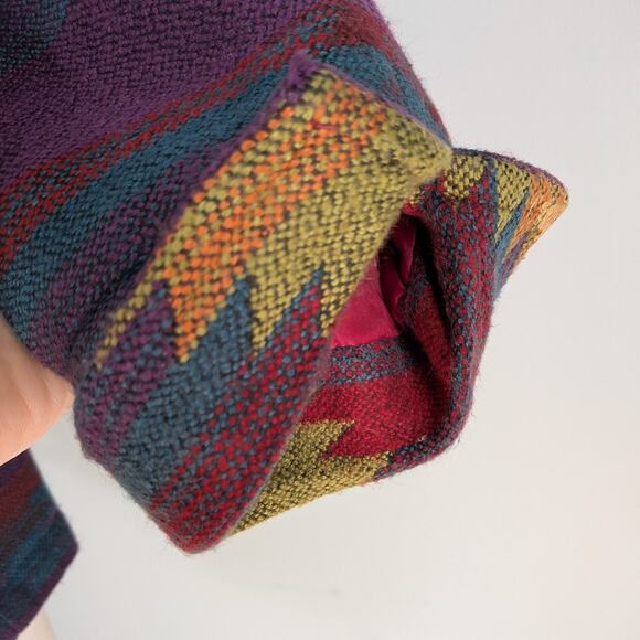 Vintage Southwestern Jacket Blazer 1X Green Purple Mutli West Geometric Concho - Picture 10 of 15